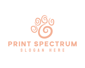 Animal Paw Swirl logo design