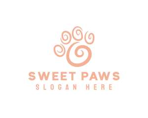 Animal Paw Swirl logo design