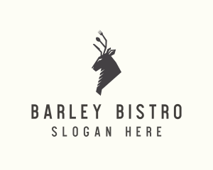 Cutlery Deer Restaurant Bistro logo design