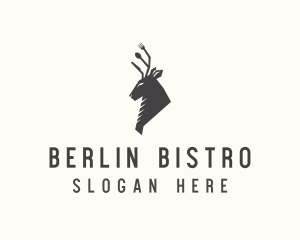 Cutlery Deer Restaurant Bistro logo design