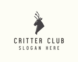 Cutlery Deer Restaurant Bistro logo design