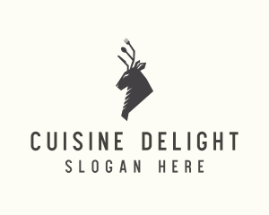 Cutlery Deer Restaurant Bistro logo design