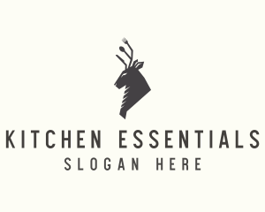 Cutlery Deer Restaurant Bistro logo design