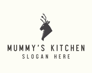 Cutlery Deer Restaurant Bistro logo design