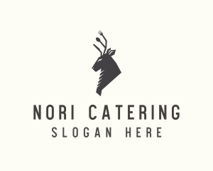 Cutlery Deer Restaurant Bistro logo design