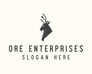 Cutlery Deer Restaurant Bistro logo design