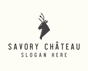 Cutlery Deer Restaurant Bistro logo design