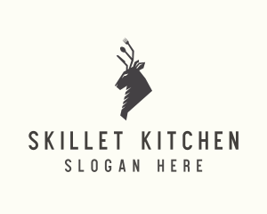 Cutlery Deer Restaurant Bistro logo design