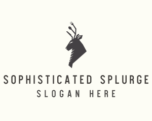 Cutlery Deer Restaurant Bistro logo design