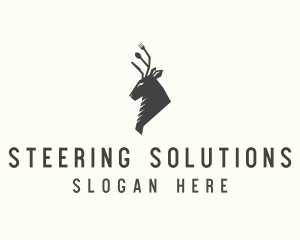 Cutlery Deer Restaurant Bistro logo design