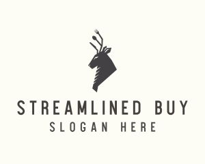 Cutlery Deer Restaurant Bistro logo design