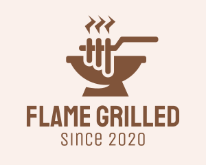 Brown Barbecue Grill logo design