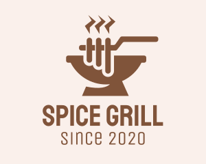 Brown Barbecue Grill logo design