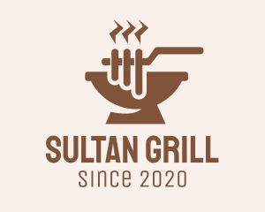 Brown Barbecue Grill logo design