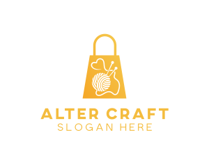 Sewing Tailoring Shopping Bag logo design