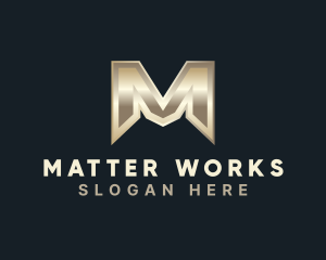 Gold Metallic Fabrication logo design