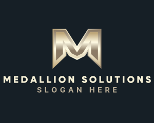 Gold Metallic Fabrication logo design