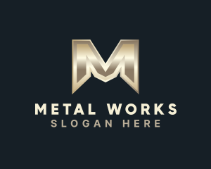 Gold Metallic Fabrication logo design