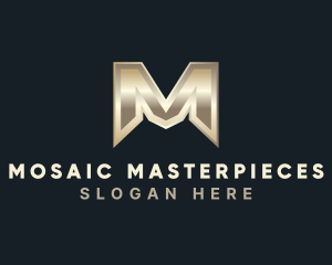 Gold Metallic Fabrication logo design