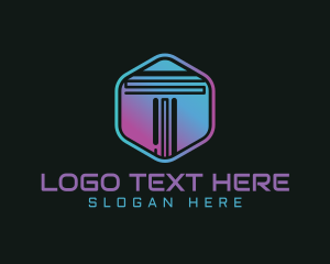 Gradient Letter T Technology logo