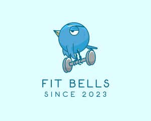 Bird Dumbbell Exercise logo design