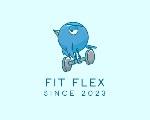 Bird Dumbbell Exercise logo design