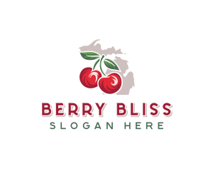 Cherry Fruit Michigan logo design