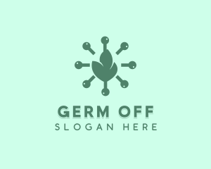 Bacteria Virus Leaves logo design