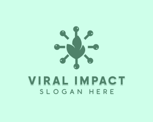 Bacteria Virus Leaves logo design