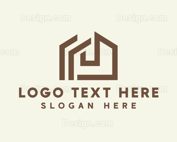 Wooden Cabin House Logo