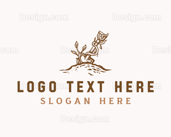 Garden Landscaping Shovel Logo