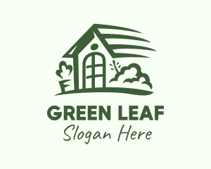 Green House Outline logo design