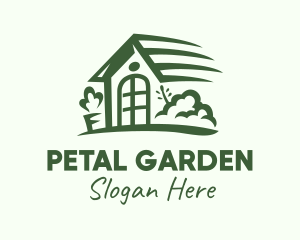 Green House Outline logo design