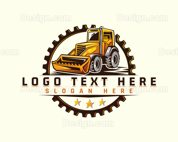 Cog Bulldozer Heavy Equipment Logo