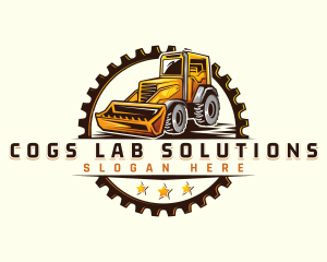 Cog Bulldozer Heavy Equipment logo design