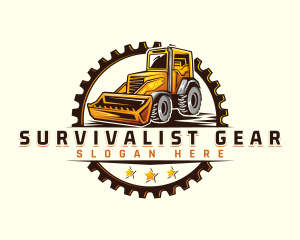 Cog Bulldozer Heavy Equipment logo design