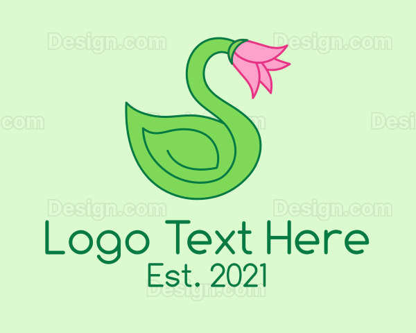 Tulip Flower Swan Logo