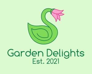 Tulip Flower Swan logo design