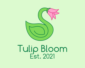 Tulip Flower Swan logo design