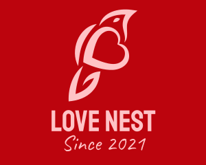 Pink Love Bird logo design