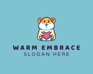 Hamster Heart Hug logo design