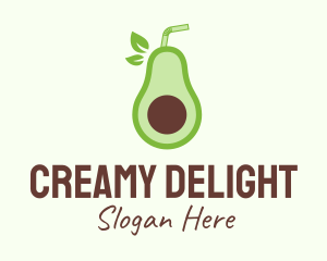 Avocado Milkshake Drink logo design