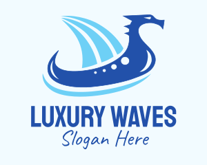 Blue Dragon Boat logo design