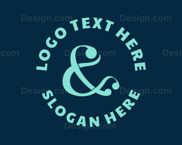 Teal Ampersand Lettering Logo