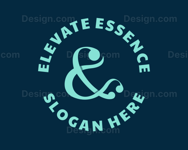 Teal Ampersand Lettering Logo