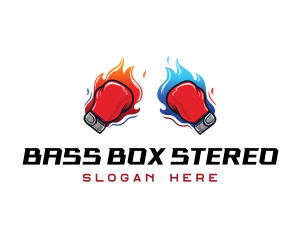 Fire Boxing Glove logo design