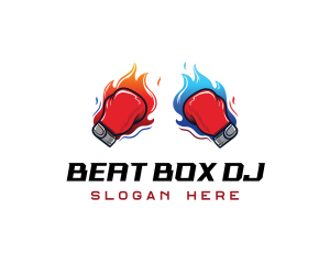 Fire Boxing Glove logo design