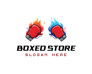 Fire Boxing Glove logo design