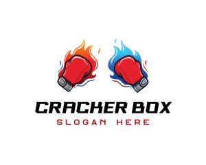 Fire Boxing Glove logo design