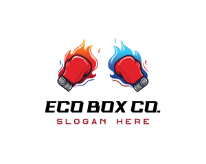 Fire Boxing Glove logo design